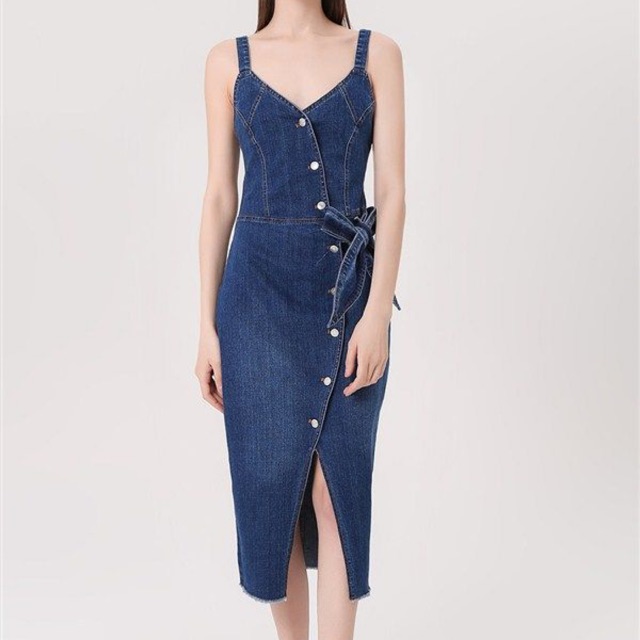 Bow Belted Denim Dress | baju anak baju wanita import china baju sabrina cullote  import korea