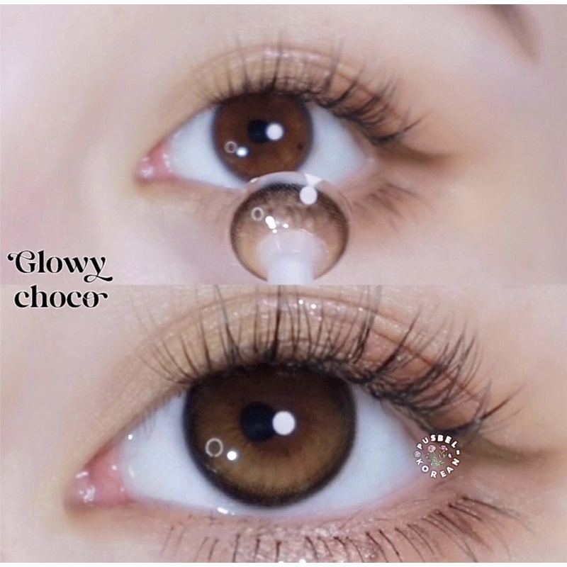 glowy brown gray black blue choco softlens ala filter original korea