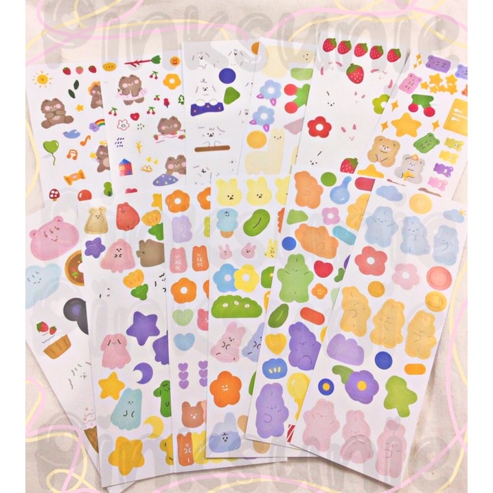

STICKER BEAR RABBIT AWSTHETIC KOREAN /STICKER SHEET JOURNAL DECO / STICKER DECO / STICKER AESTHETIC