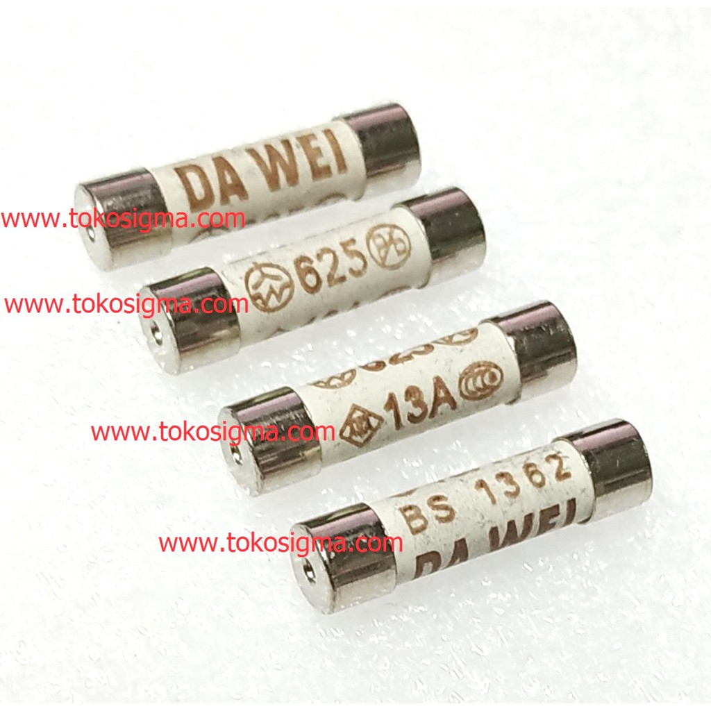 4pcs Fuse Sekring 13A Keramik 625 BS1362 Skring Colokan Steker AC UK kaki 3