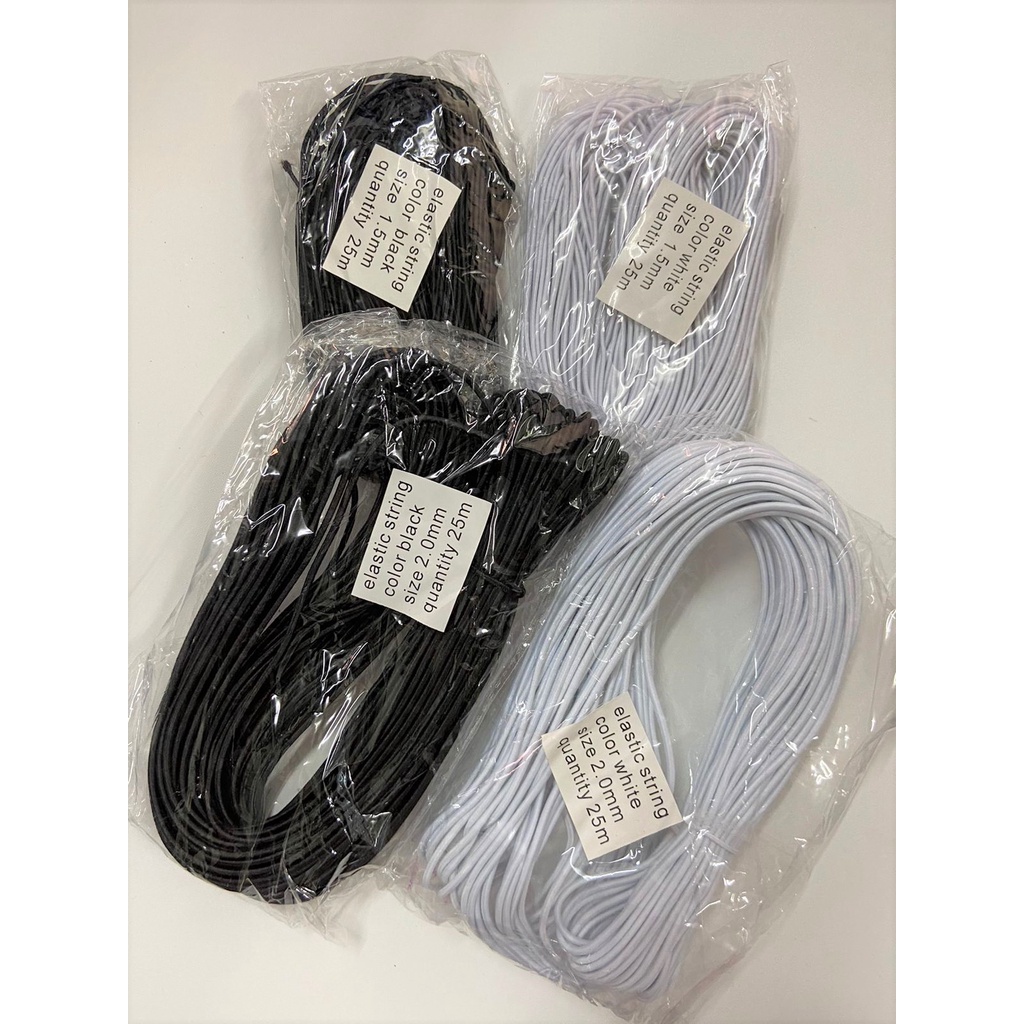 

Tali Karet 1,5mm / 2mm isi 25 Meter / Tali String