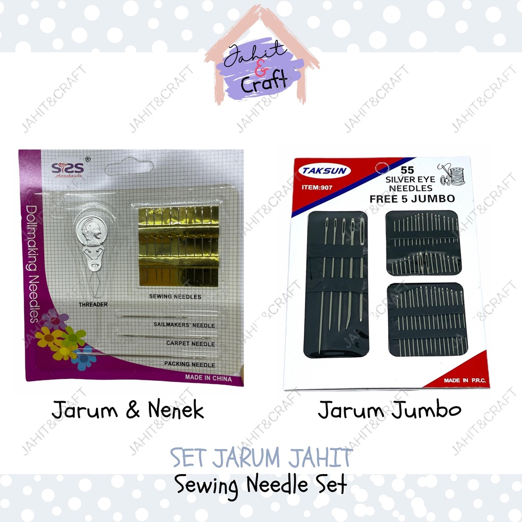 Jarum Jahit Tangan Set / Jarum Jahit Besar/Jarum Jahit berbagai ukuran