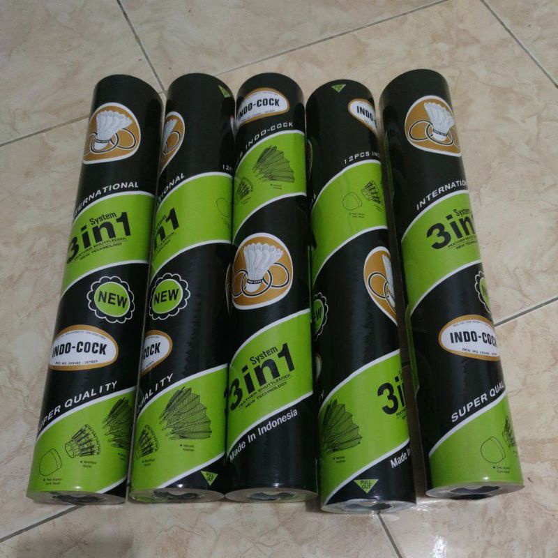 Shuttlecock Indocock 3 in 1 hijau