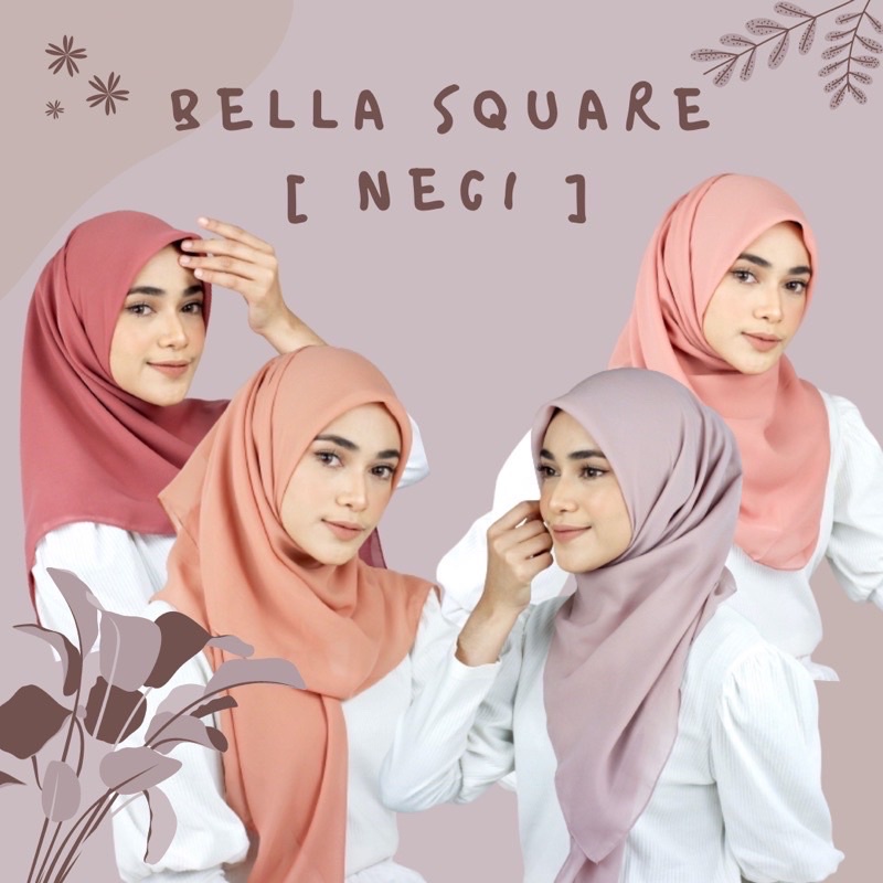 Jilbab bella square segi empat nyaman adem buat harian dan kerja