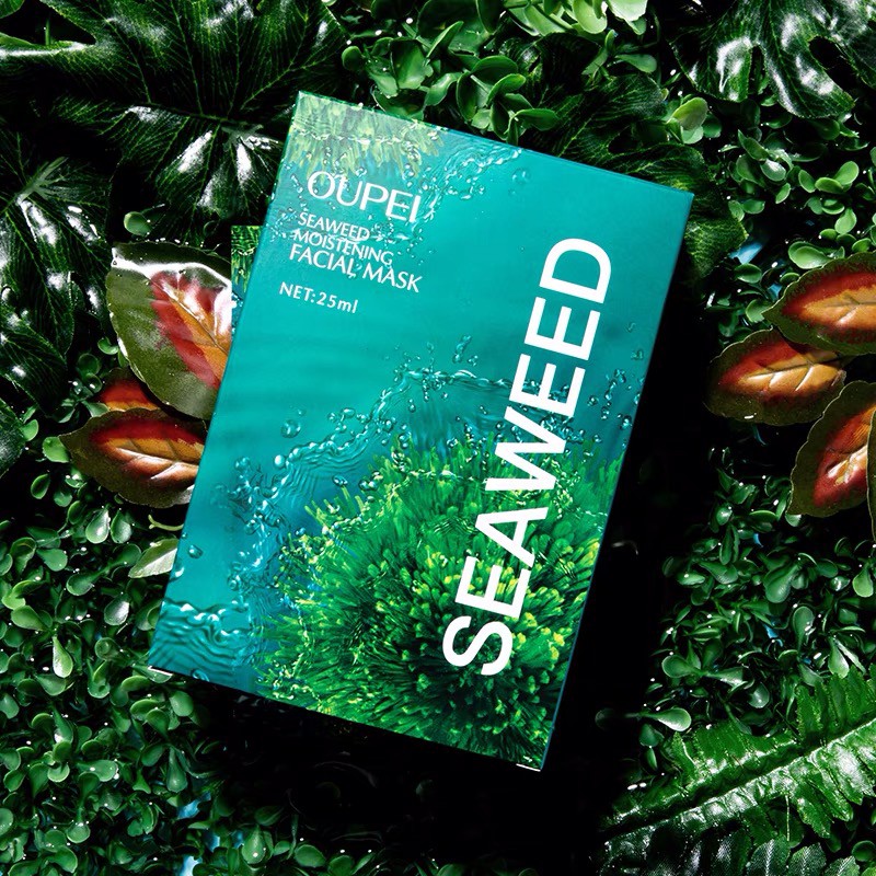 OUPEI SEAWEED MOISTENING FACIAL MASK MASKER KOREA WAJAH WANITA FACIAL SHEET MASK RUMPUT LAUT