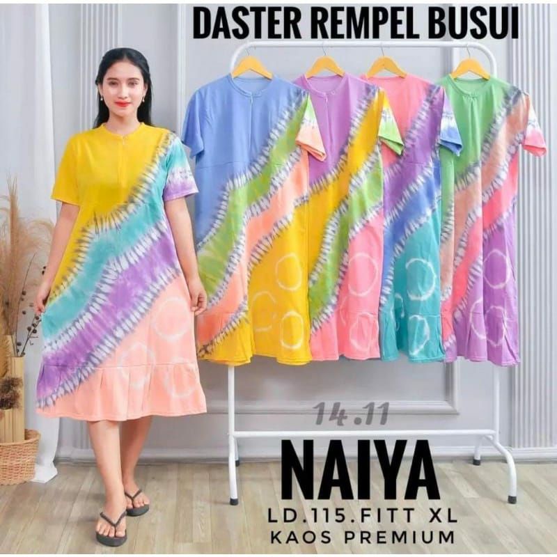 DASTER KAOS KATUN REMPEL RESLETING BUSUI JUMBO / DASTER RUFFLE KAOS KATUN TERMURAH