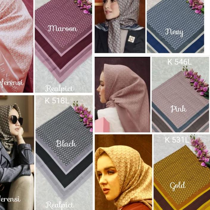 ☆ jilbab segi empat motif segi empat voal motif kerudung denay terbaru(grosir) ✬