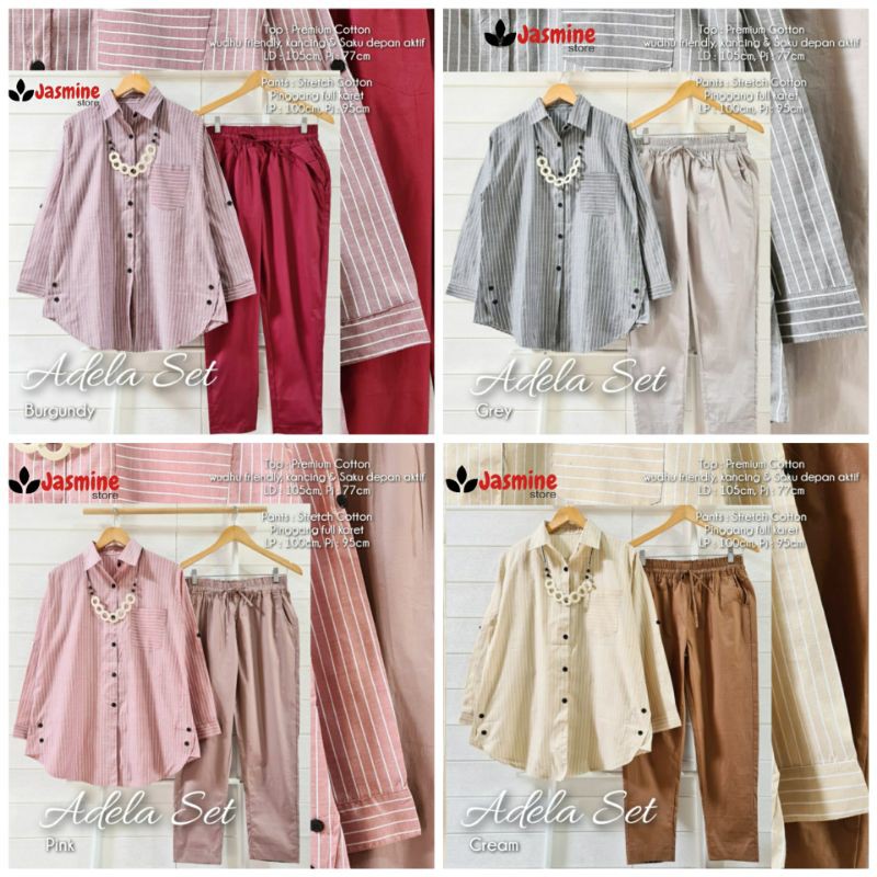 baju setelan celana wanita blouse katun ADELA SET