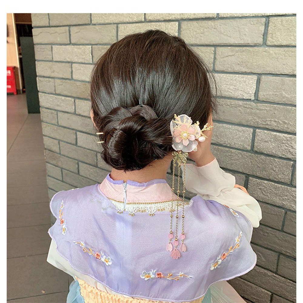 Augustina Tusuk Konde Bentuk U Desain Bunga / Kupu-Kupu Hias Mutiara Gaya Retro / Elegan Untuk Wanita