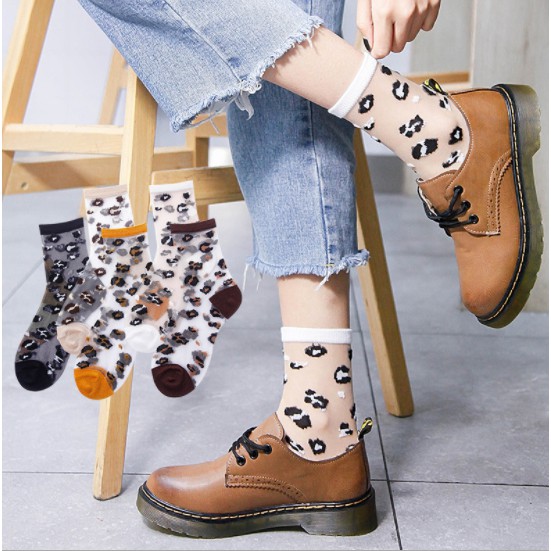 KK-33 kaos kaki leopard belang harimau tiger cotton socks transparan korea japan jepang