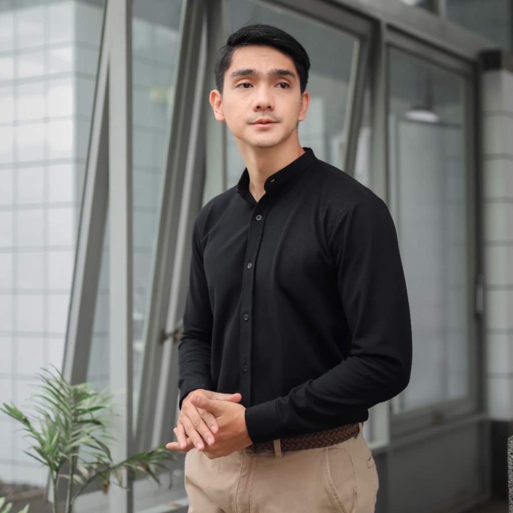 Kemeja Panjang Kemeja Polos Kemeja Slimfit Kemeja Besic Lengan Panjang Kemeja Kasual Abu