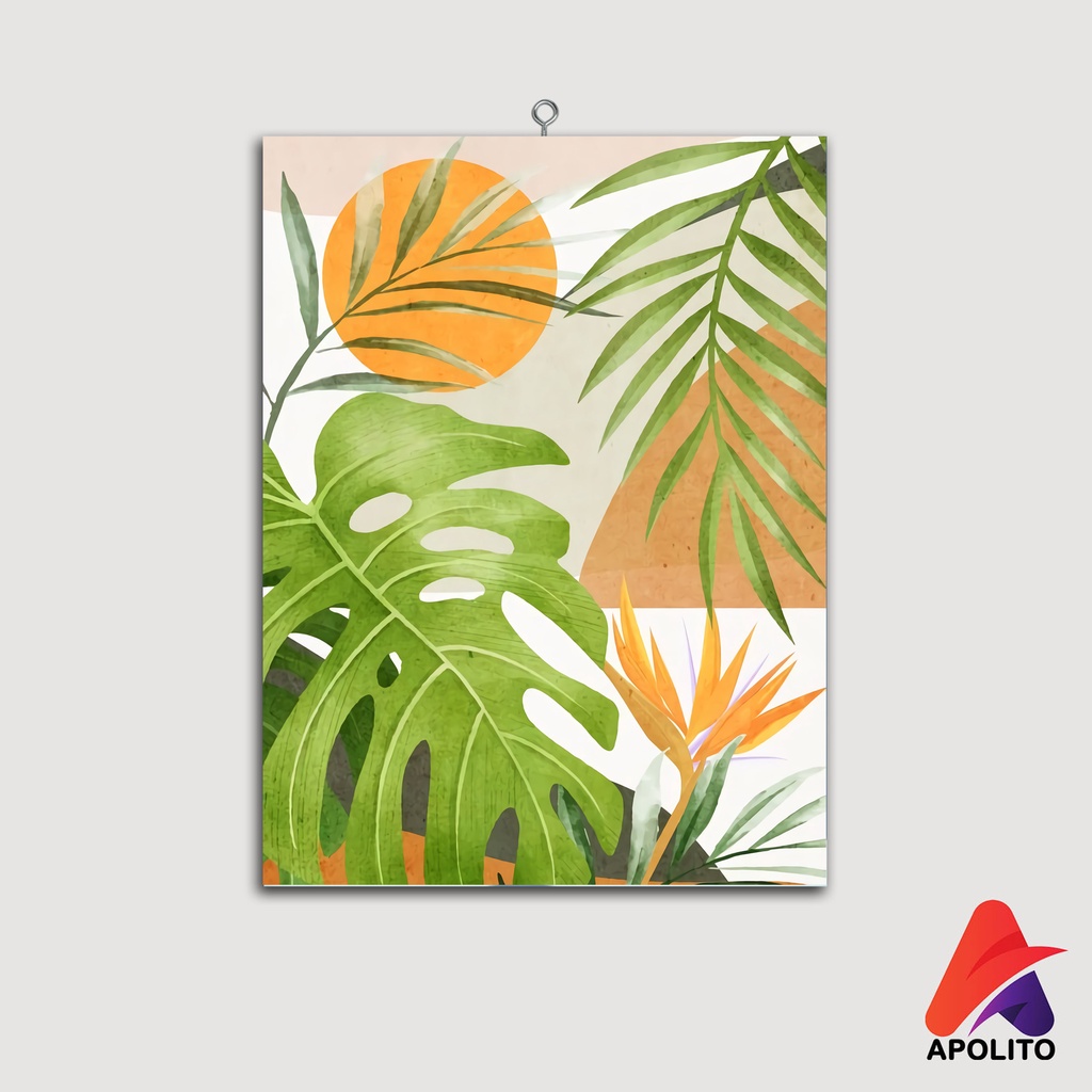 HIASAN DINDING BUNGA MONSTERA PAJANGAN APOLITO (15X20) WALL DECOR WALL DECOR HIASAN DINDING