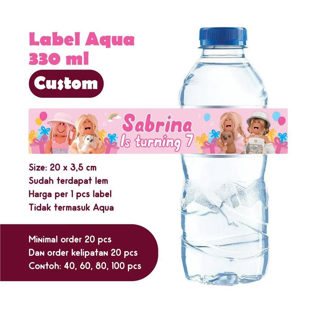 

LABEL AQUA 330 ML ROBLOX GIRL BOY CUSTOM NAMA HAPPY BIRTHDAY HIASAN DEKORASI ULTAH PESTA UCAPAN KERTAS GAMBAR STIKER TEMPELAN