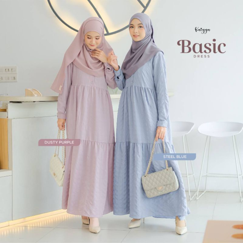 Basic dress by.Kaiyya ORI /Best Seller/New Colour/Gamis busui/gamis crinkle
