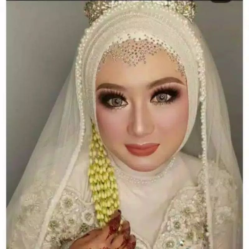 KERUDUNG PASMINA MUTIARA/SLAYER PENGANTIN MUTIARA