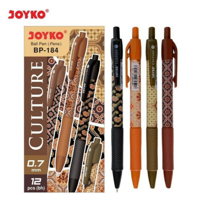 

Pulpen JOYKO Culture BP-184 Motif Batik 0.7 mm Isi 12 pcs