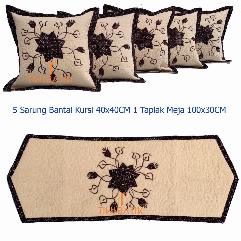 Sarung Bantal Kursi Sofa Tamu Batik Set Taplak Meja Murah