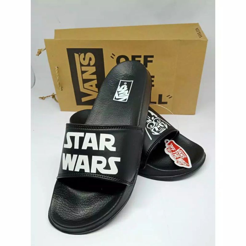 Sandal Vans x STAR WARS Full Black/ Sandal Flip Flop Pria Wanita-3