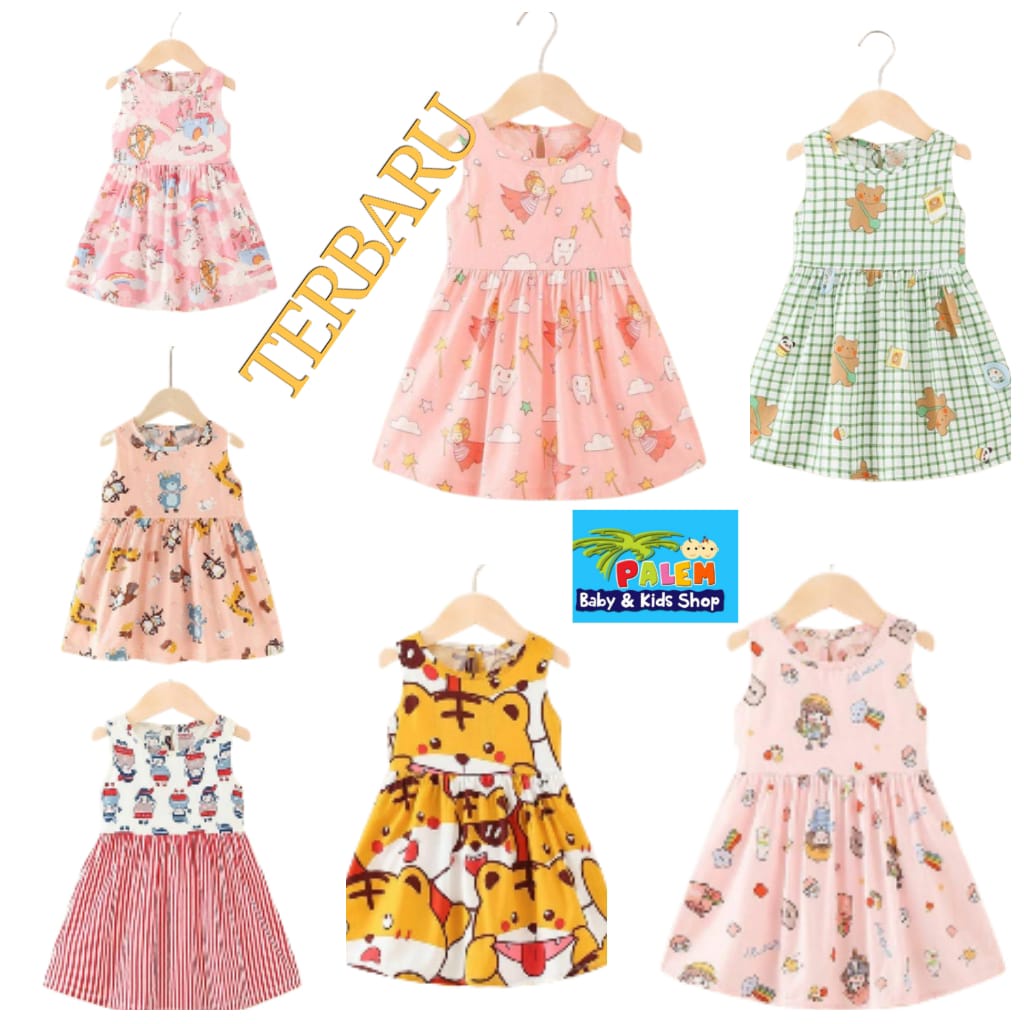 Dress anak perempuan karakter Girl korean style 1-6 tahun