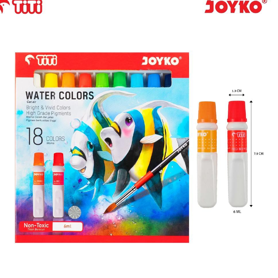 

Water Color Cat Air Joyko TiTi WAC-6ML-18 Warna Colors (KODE V429)