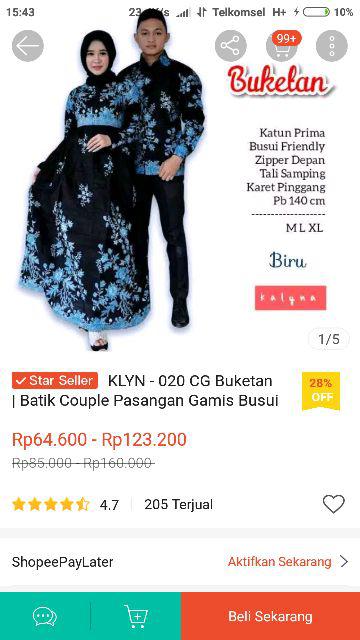 Baju Batik Couple Gamis Jumbo Murah Pasangan Modern Muslim | Klyn - 020 Cg Buketan