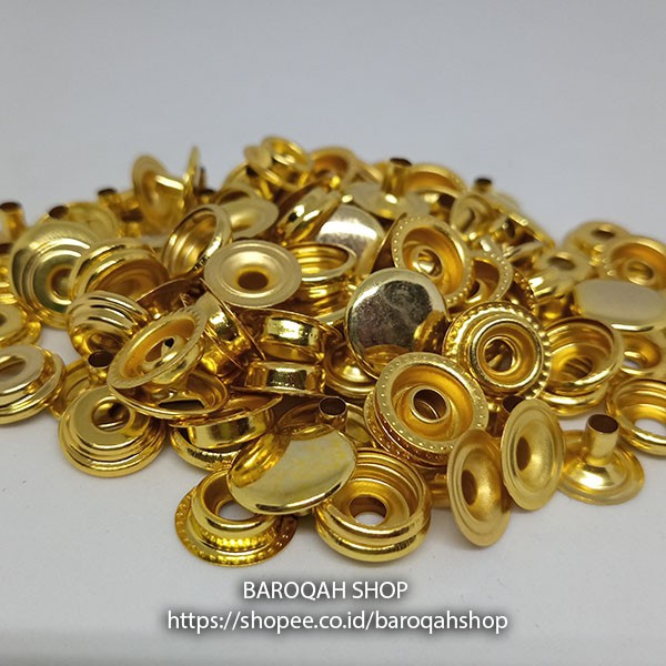 Kancing Snap Knop Cetet Jepret Jaket Celana Jeans Warna Gold Emas ECERAN