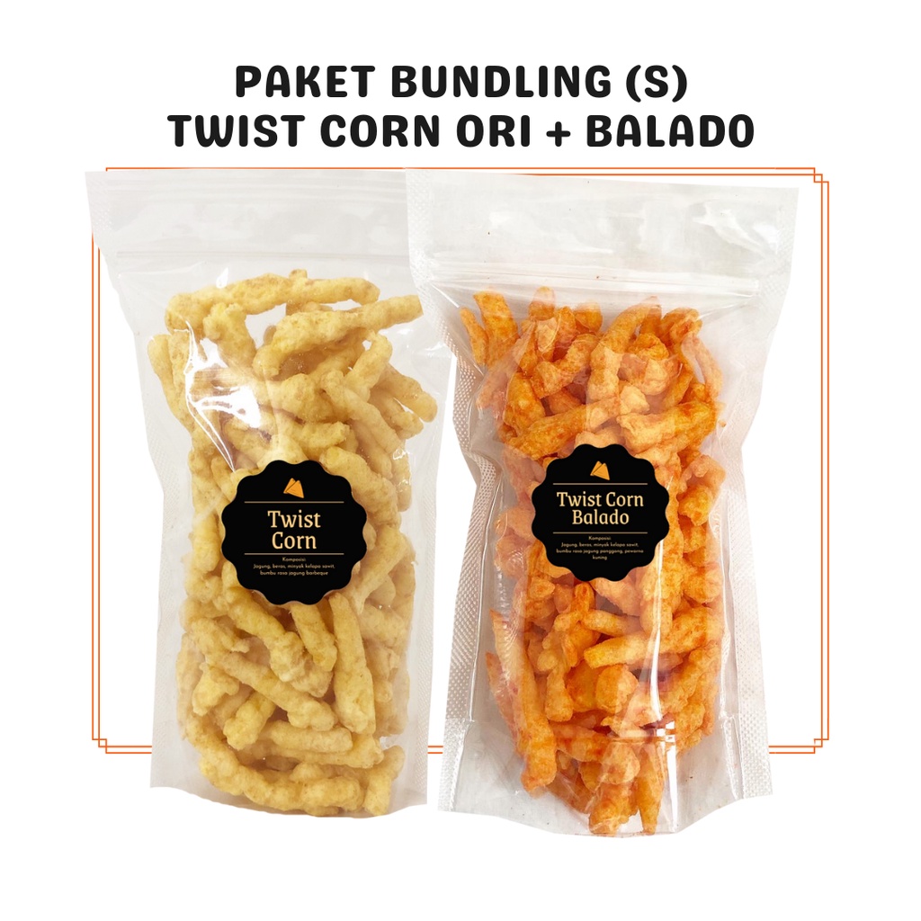 

Paket Bundling Twist Corn (S) / Cemilan Camilan / Special Bundle Package / Ori + Balado