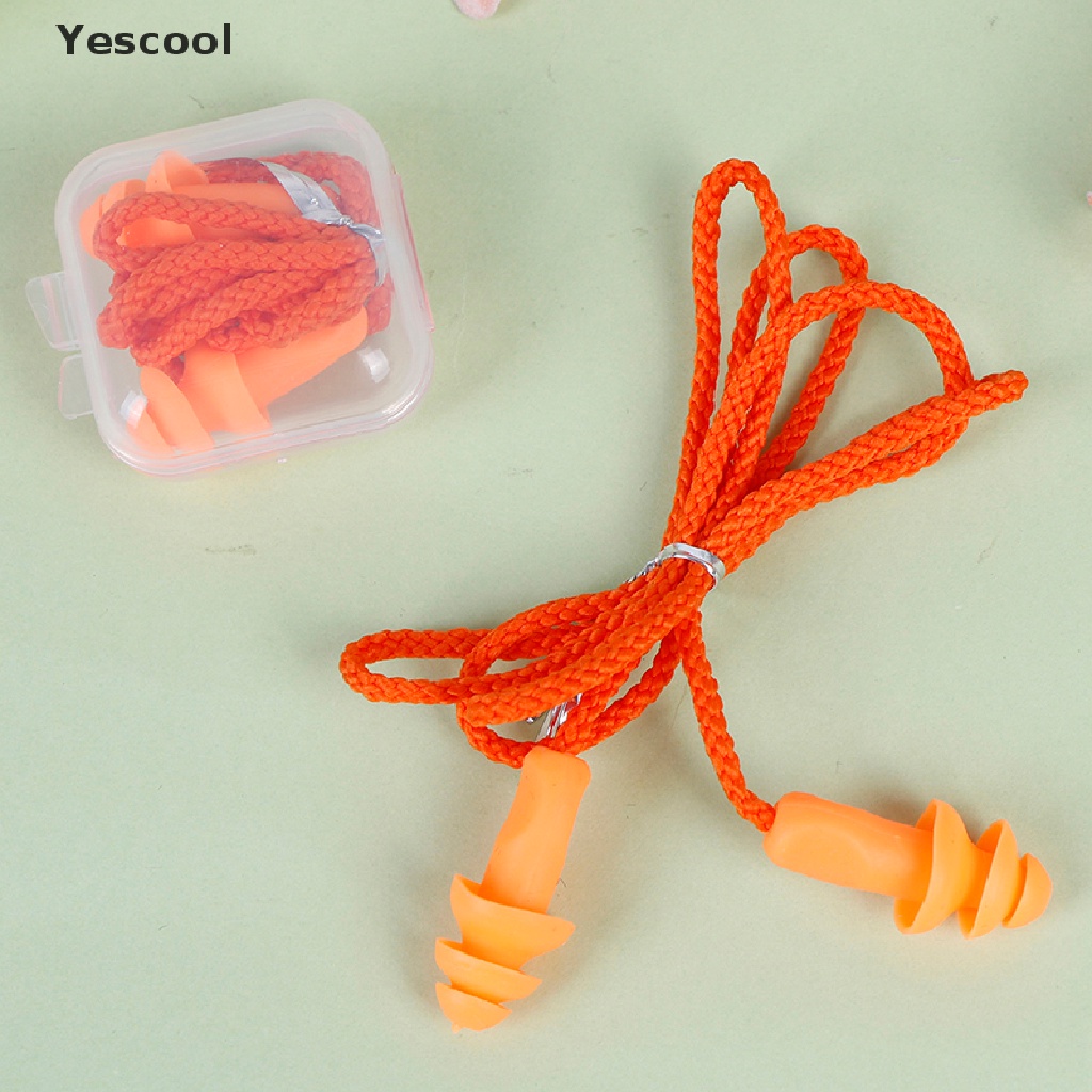 Yescool 1Pc earplug Silikon Lembut reusable Dengan Tali Untuk Proteksi Pendengaran