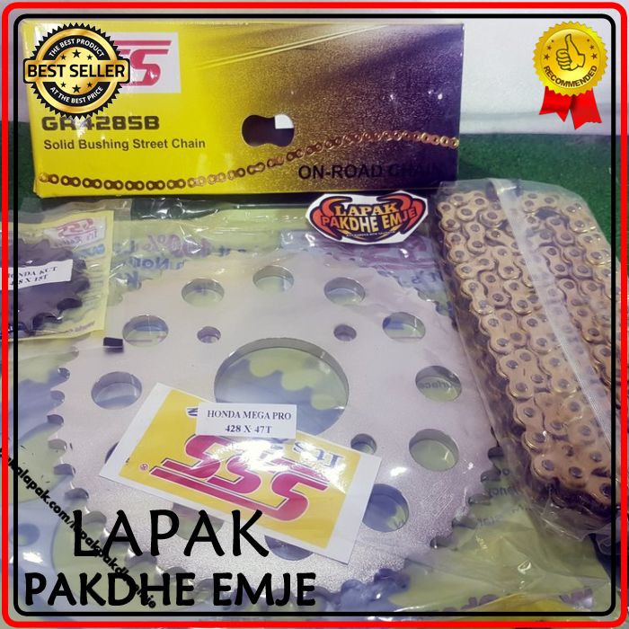 GEARSET SSS 428 15 47 MEGAPRO CB150R CBR150R VERZA NMP NEW SONIC 150 SUPRA GTR150 SSS ORIGINAL