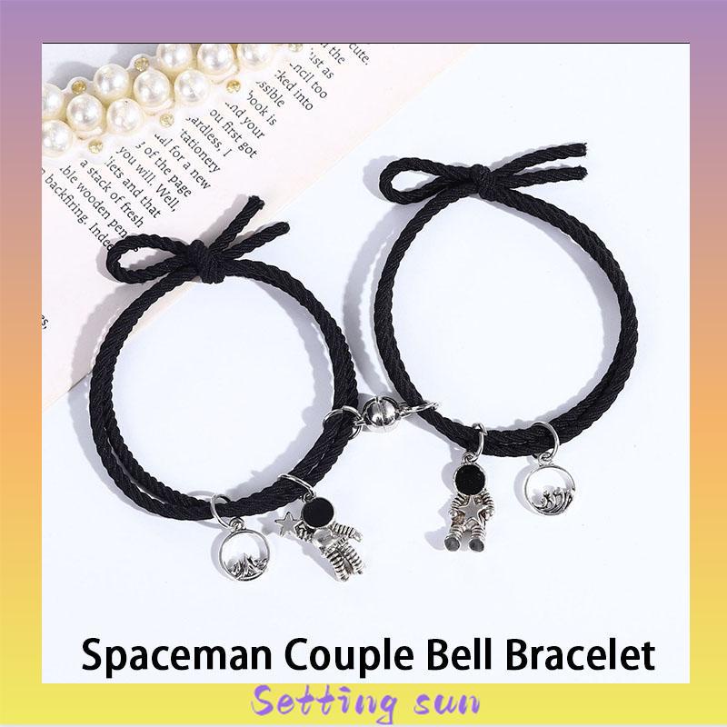 Korea Mahasiswa Astronot Braided Gelang Pasangan Pacar Gelang Perhiasan Kecil Hadiah Ulang Tahun TN