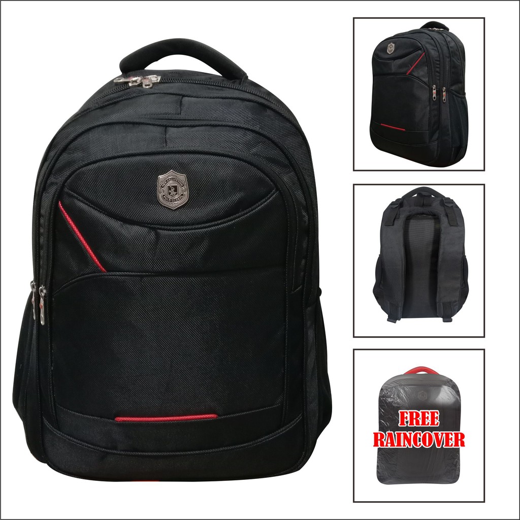 Tas Ransel Laptop Punggung Polo Bahan Waterproof Tebal Pria Wanita Unisex Ukuran 18Inch