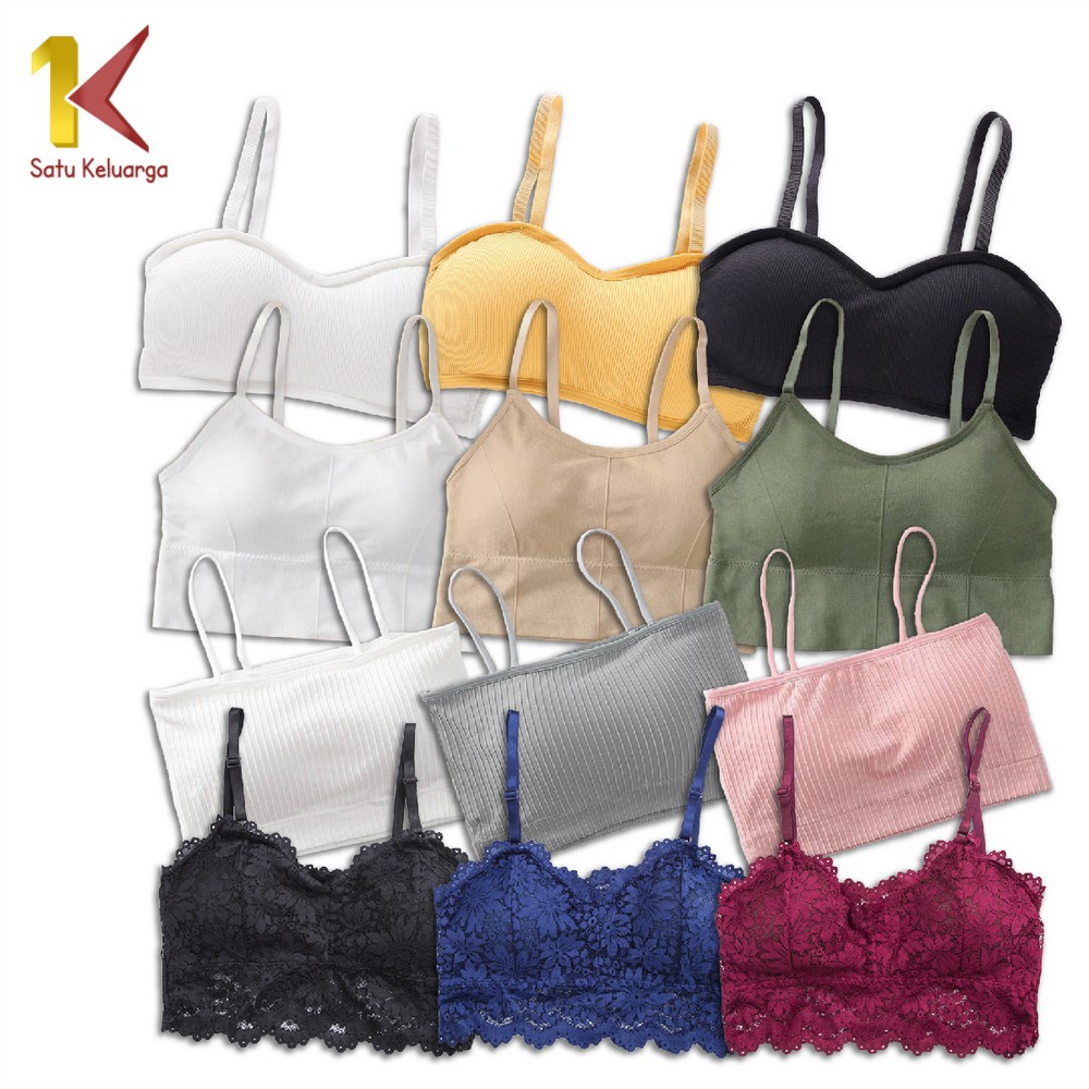 Satu Keluarga Pakaian Dalam Wanita P46-49 Bra Renda Bralette Lace / Bra Crop Top Sport Bra Push Up T