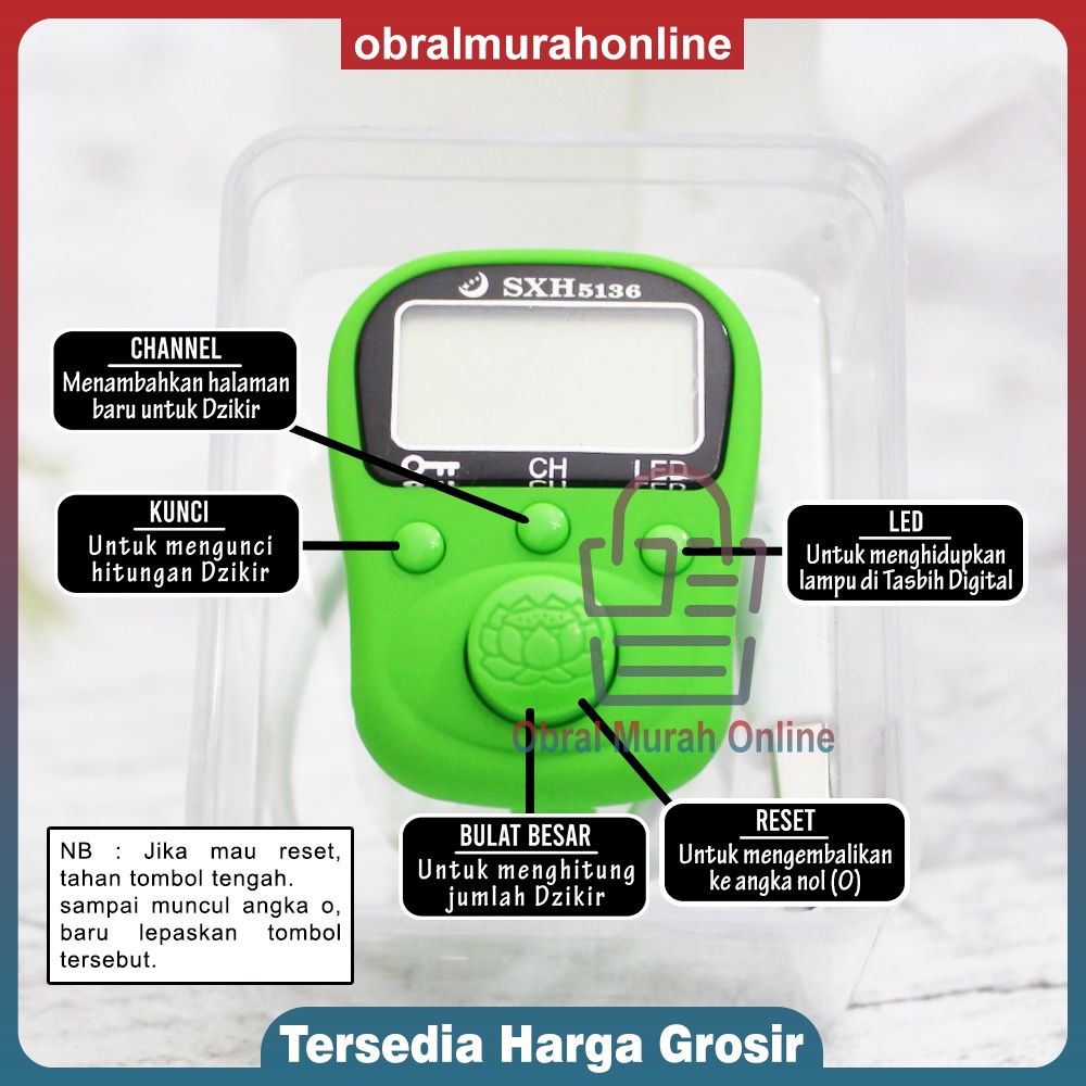 Tasbih Digital LED Cas  / Tally Counter LED Recharge