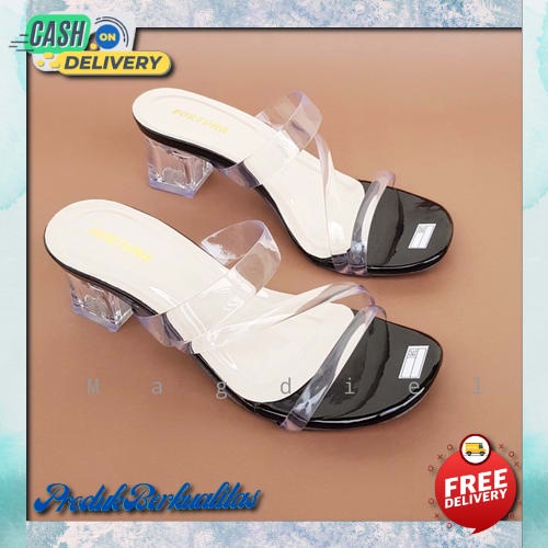 Sandal High Hills Hak Jinjit Wanita Kondangan Heels Cewek Import Murah Kekinian Highels Cwek Casual 