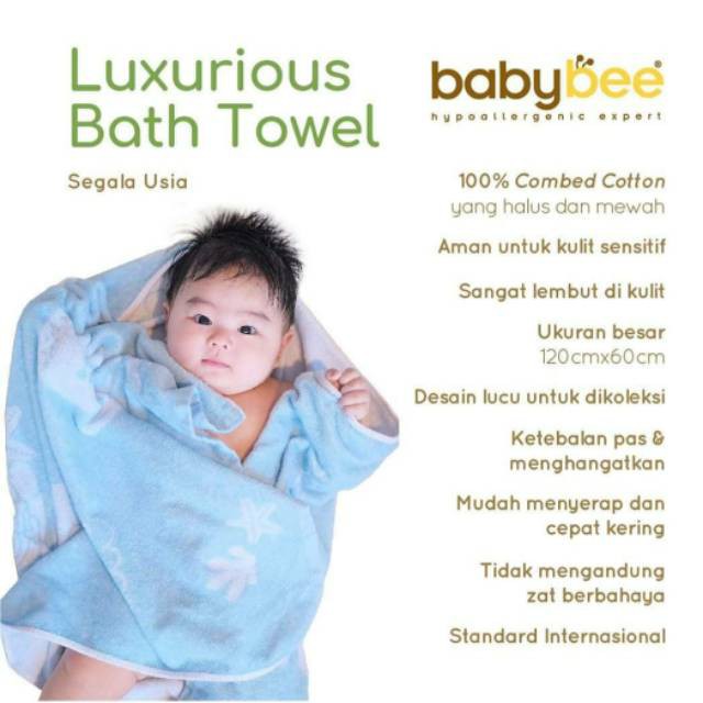 Babybee Luxurious Bath Towel  - BB-LT120X60B,T,G