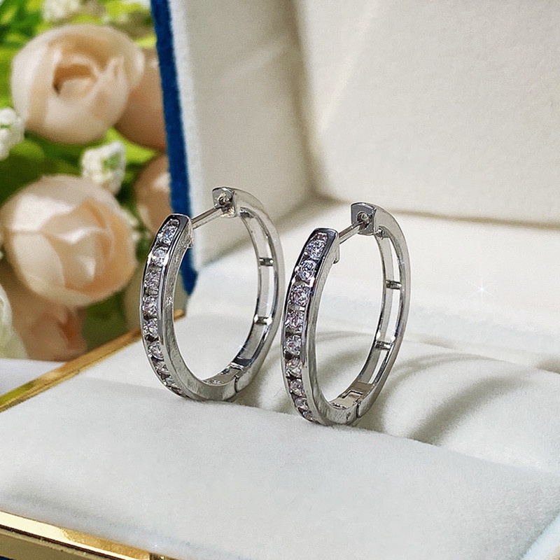 Anting Hoop Bentuk Bulat Untuk Aksesoris Wanita