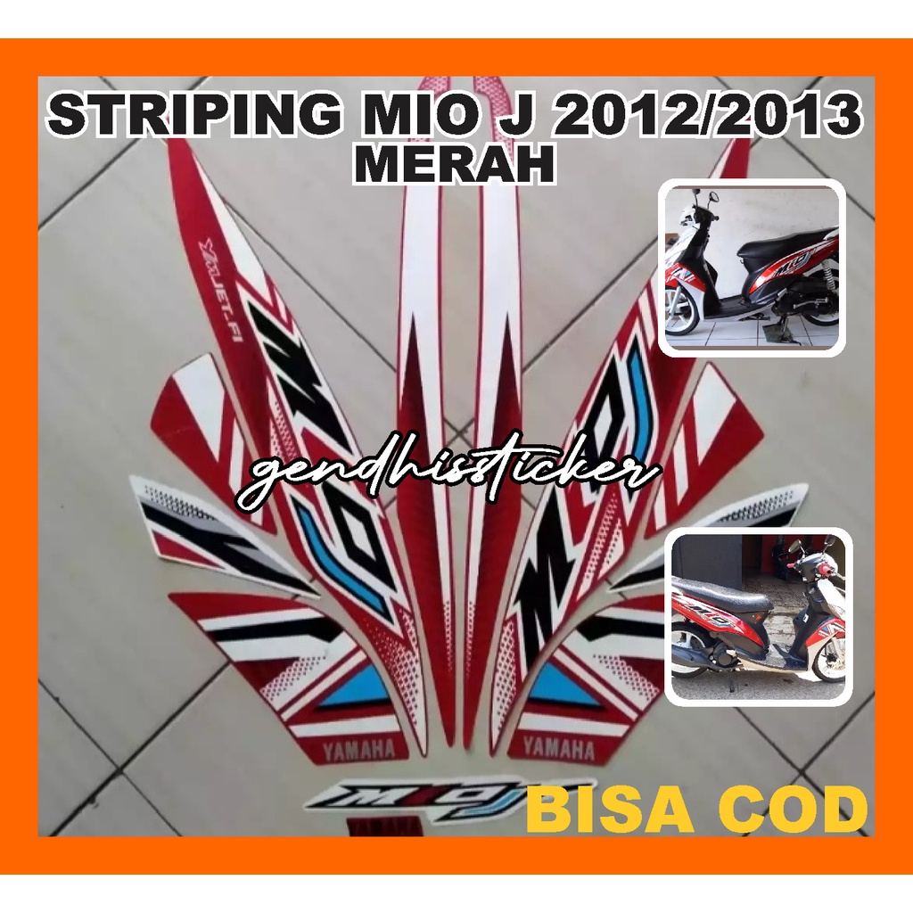 Striping Lis Stiker Mio J Tahun 2012 2013 Merah Putih