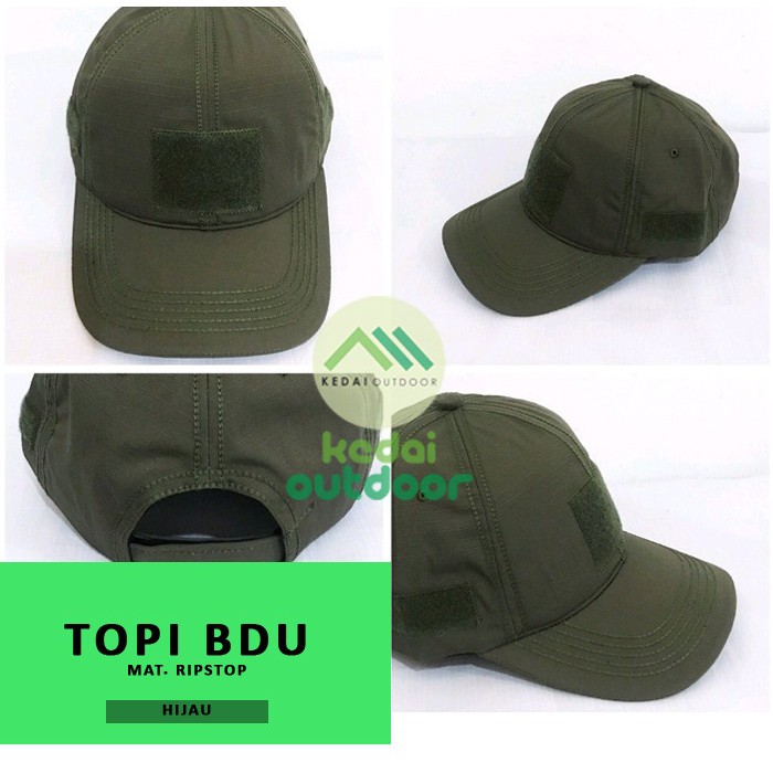 Topi Army - Topi Outdoor - Topi Lapangan - Topi BDU Hijau Army