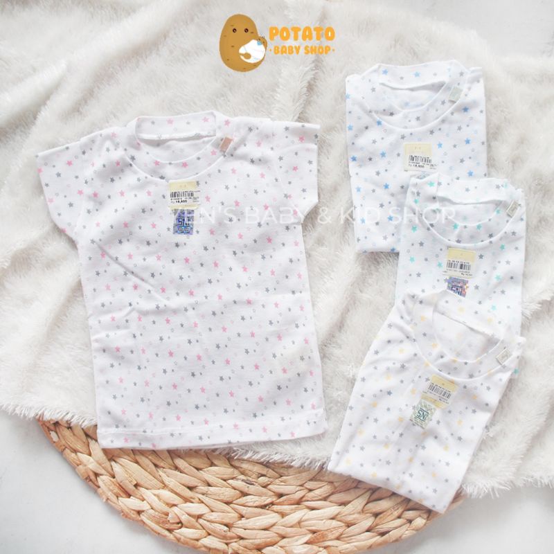 Nary - Oblong Tipis Print Motif Star Putih &amp; Warna