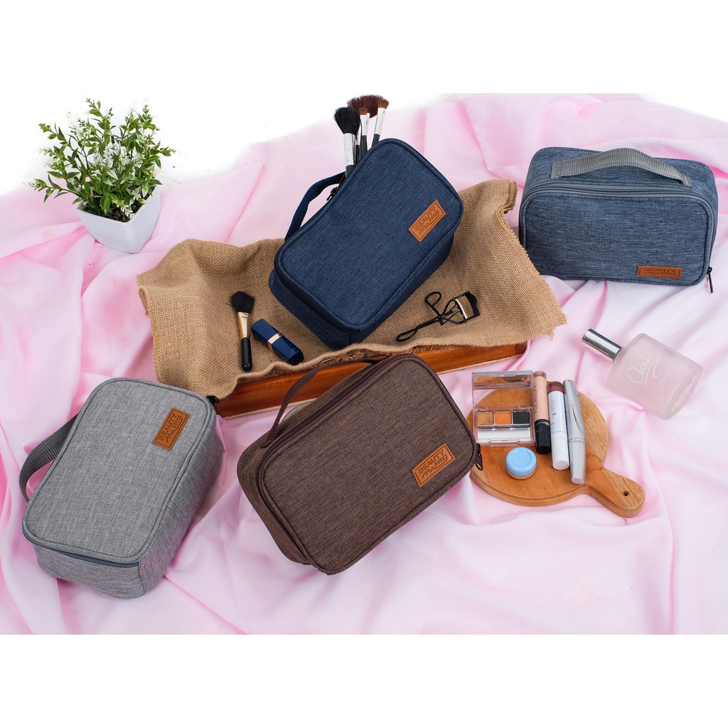 Beauty Pouch Make Up Tas Kosmetik Polos Travel Organizer Bag Fashion Wanita Murah Remaja Terbaru