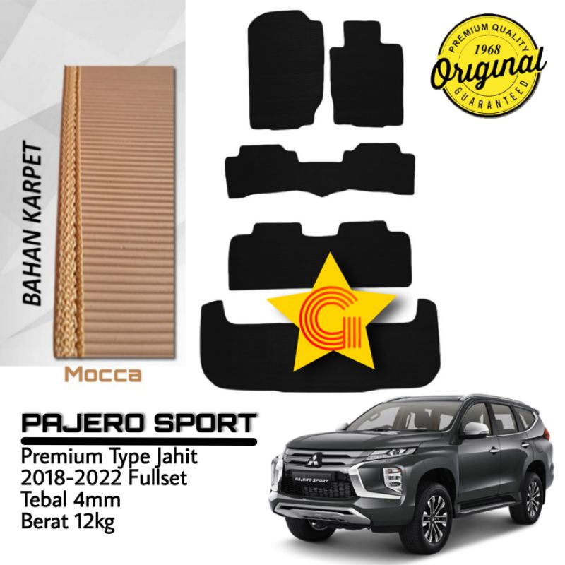 Karpet Pajero Sport 2019-2021 Premium Mocca Type Jahit Fullset