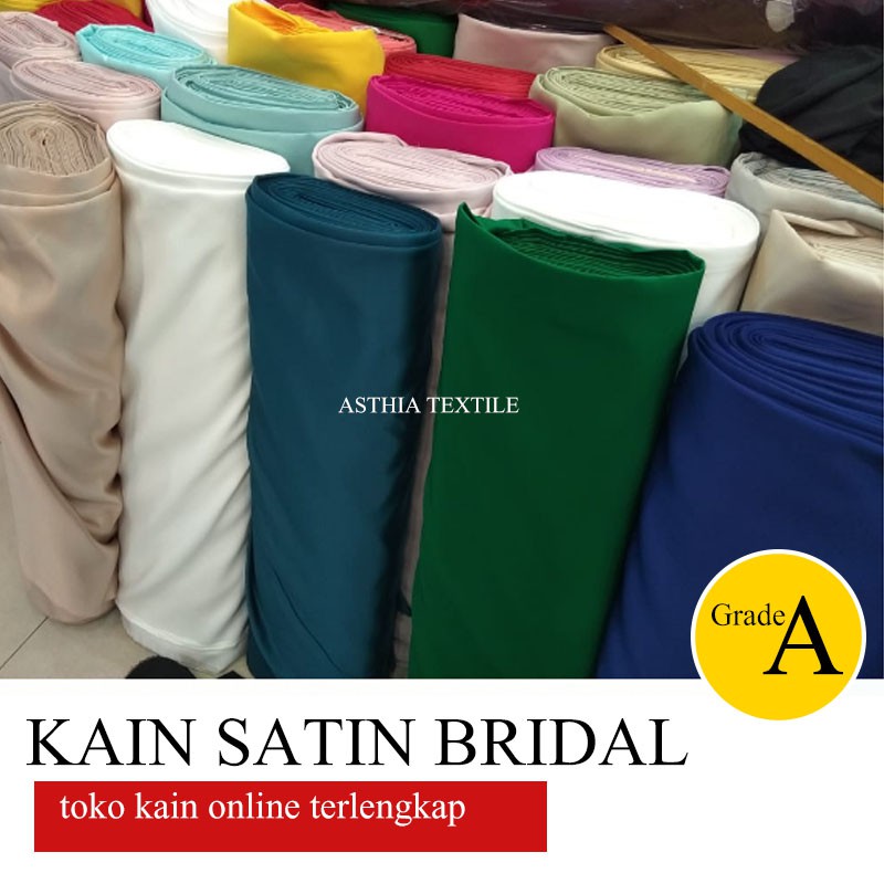 Bahan Gaun Pesta Recomended Satin Bridal Bridal Premium Harga Permeter Shopee Indonesia