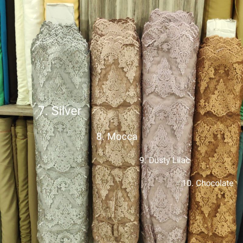 Kain Lace Brokat Pinggiran Kebaya Dress 10 Baris