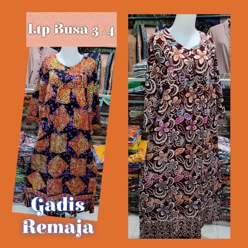 20#  GADIS REMAJA Daster Batik Cetak, Model Ltp Busa, Body Panjang Tangan 3/4, Bahan Batik Citak Pre