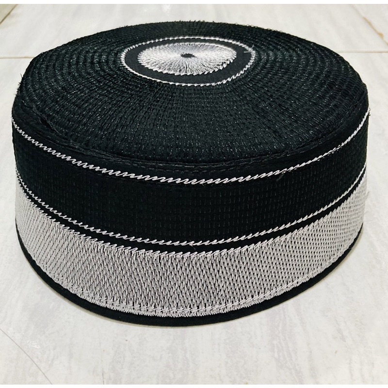 (COD) SONGKOK BONE SILVER- SONGKOK RECCA-PECI TRADISIONAL BUGIS MAKASSAR - KOPYAH BUGIS