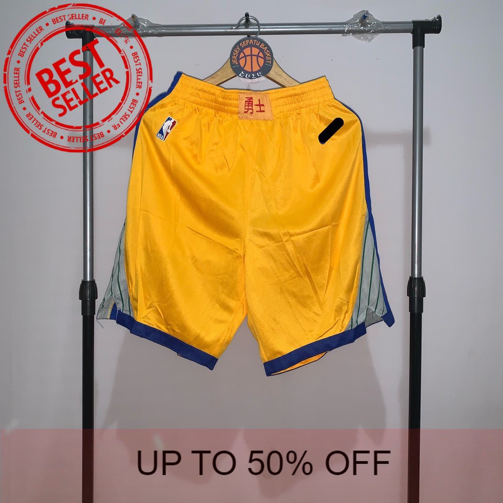 baju JERSEY BASKET NBA SWINGMAN REVO REVO30 KAOS GAMETIME BAJU ATASAN CELANA GSW WARRIORS KUNING YEL