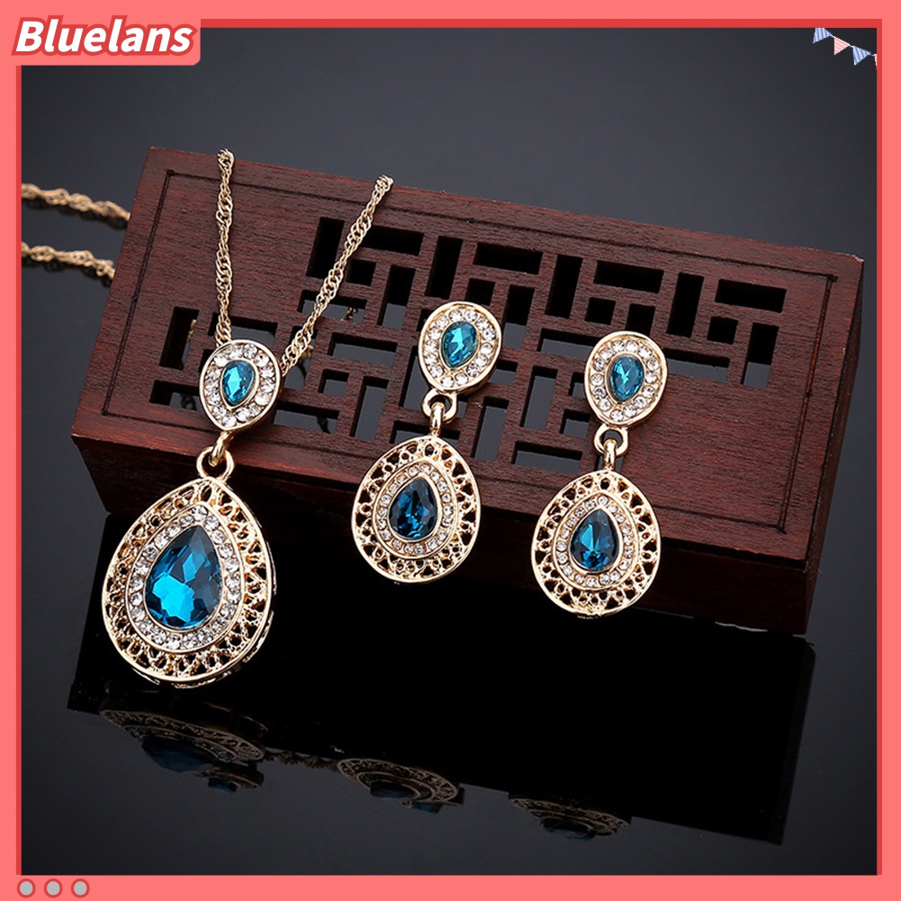 Set Kalung Anting Wanita Gaya Elegan Untuk Pesta Pernikahan