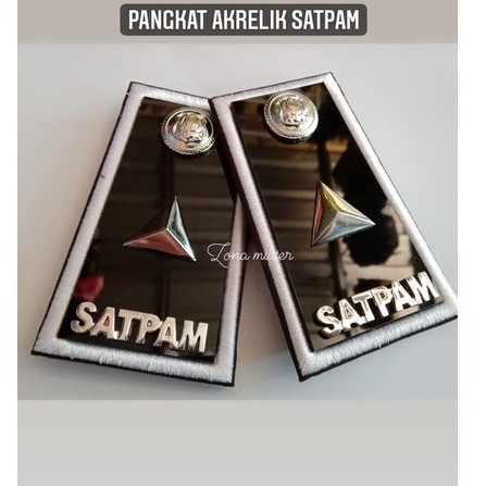 Pangkat PDH Satpam/security/Pangkat satpam akrelik GADA PRATAMA segitiga PUTIH SATU