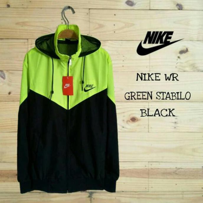 New Style Jaket Parasut Nike Hijau Stabilo Windrunner Windbreaker Waterproof