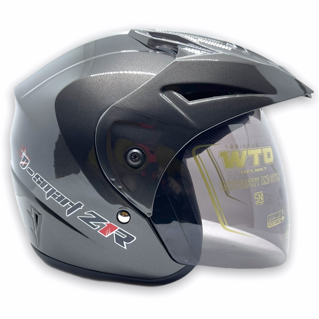 Helm WTO Z1R Pet - D-Smart Polos - Abu-Abu - Half Face ALL SIZE